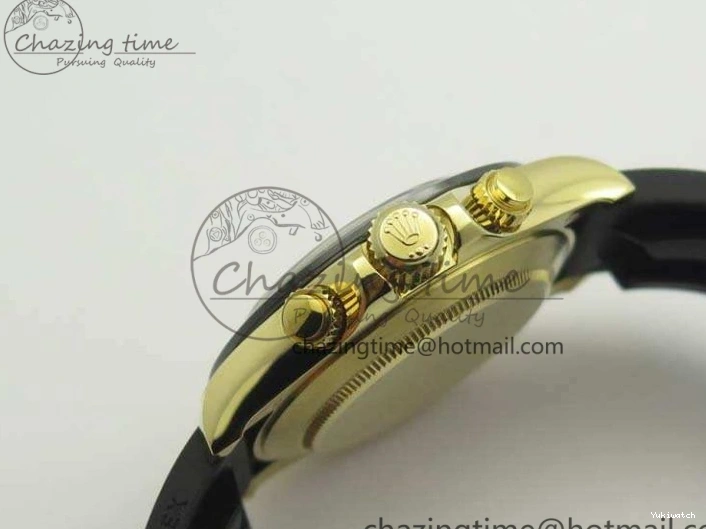 Daytona 1:1 Clone 116518 LN YG Dial Best Black ARF Rubber A4130 On Strap Super Edition 0303